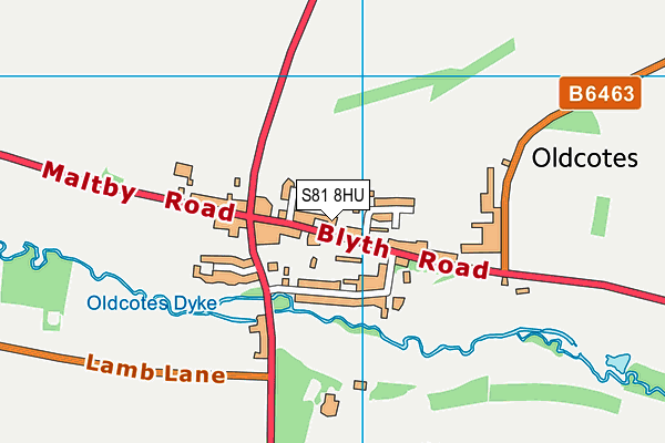 S81 8HU map - OS VectorMap District (Ordnance Survey)