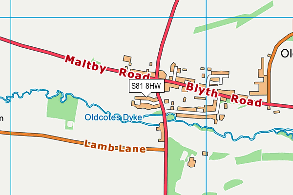 S81 8HW map - OS VectorMap District (Ordnance Survey)