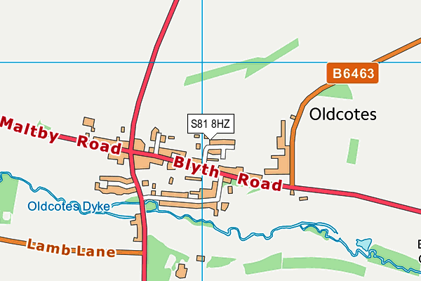 S81 8HZ map - OS VectorMap District (Ordnance Survey)