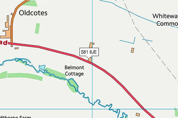 Blyth Bombers Fc map (S81 8JE) - OS VectorMap District (Ordnance Survey)