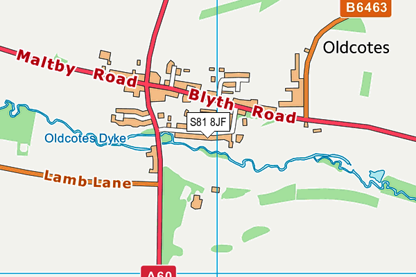 S81 8JF map - OS VectorMap District (Ordnance Survey)