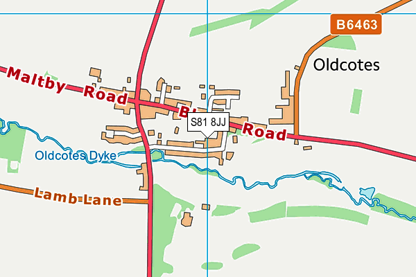 S81 8JJ map - OS VectorMap District (Ordnance Survey)