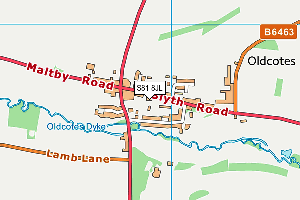 S81 8JL map - OS VectorMap District (Ordnance Survey)