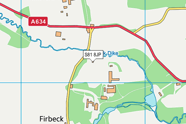 S81 8JP map - OS VectorMap District (Ordnance Survey)