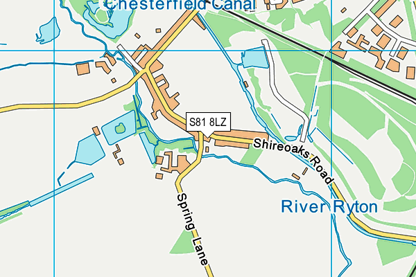 S81 8LZ map - OS VectorMap District (Ordnance Survey)