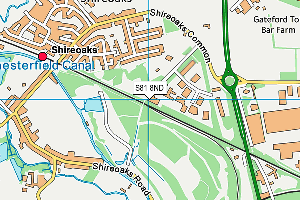 S81 8ND map - OS VectorMap District (Ordnance Survey)