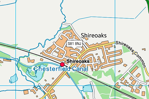 S81 8NJ map - OS VectorMap District (Ordnance Survey)