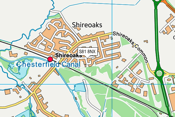 S81 8NX map - OS VectorMap District (Ordnance Survey)