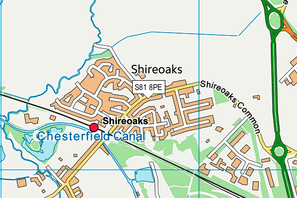 S81 8PE map - OS VectorMap District (Ordnance Survey)