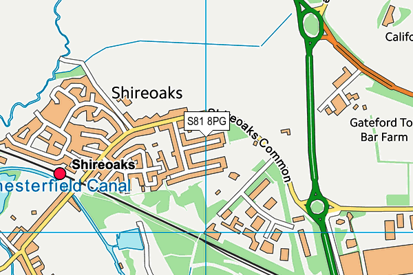 S81 8PG map - OS VectorMap District (Ordnance Survey)