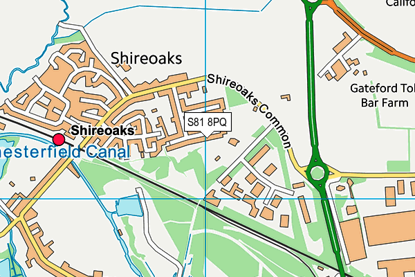S81 8PQ map - OS VectorMap District (Ordnance Survey)