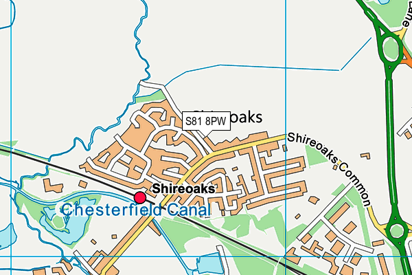 St Luke's CofE (Aided) Primary School map (S81 8PW) - OS VectorMap District (Ordnance Survey)