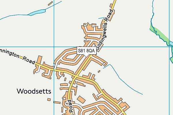 Woodsetts Recreation Ground map (S81 8QA) - OS VectorMap District (Ordnance Survey)