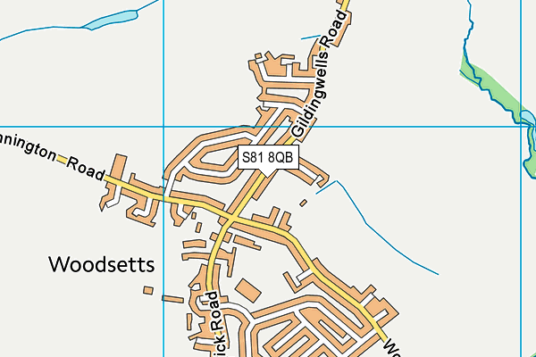 S81 8QB map - OS VectorMap District (Ordnance Survey)
