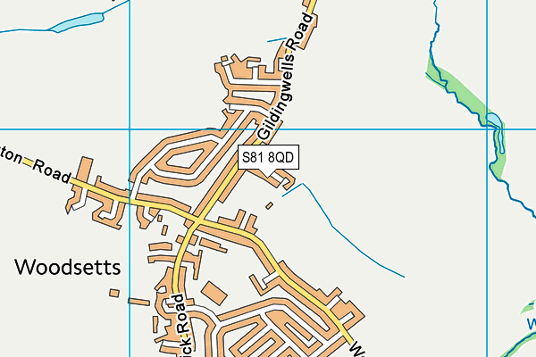 S81 8QD map - OS VectorMap District (Ordnance Survey)