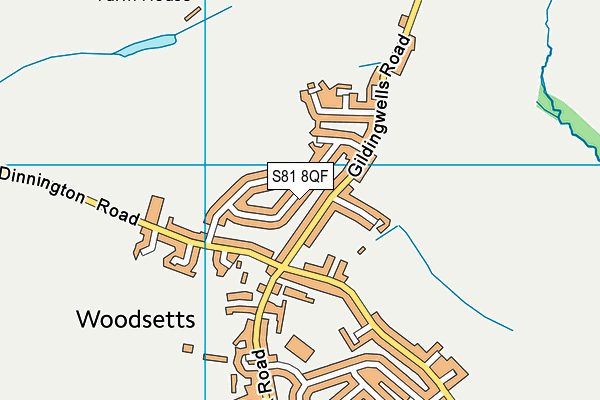 S81 8QF map - OS VectorMap District (Ordnance Survey)