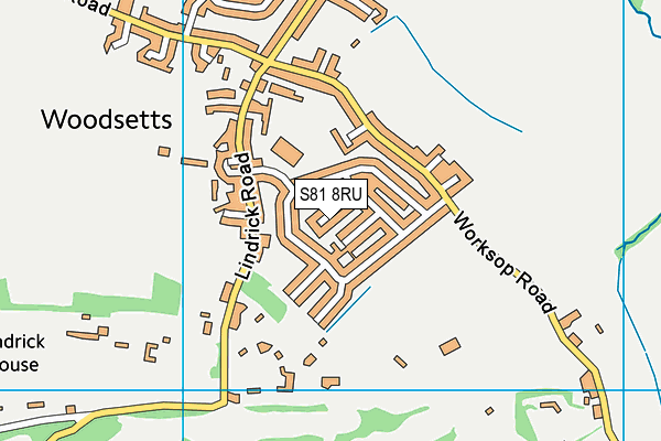 S81 8RU map - OS VectorMap District (Ordnance Survey)