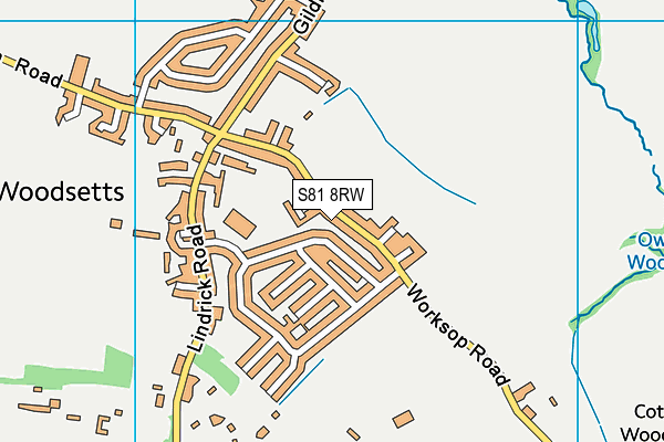 S81 8RW map - OS VectorMap District (Ordnance Survey)