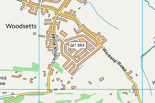 S81 8RX map - OS VectorMap District (Ordnance Survey)