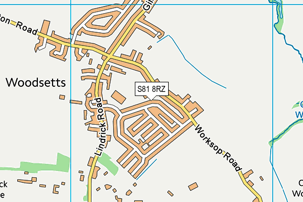 S81 8RZ map - OS VectorMap District (Ordnance Survey)