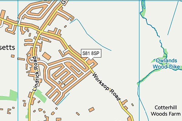 S81 8SP map - OS VectorMap District (Ordnance Survey)