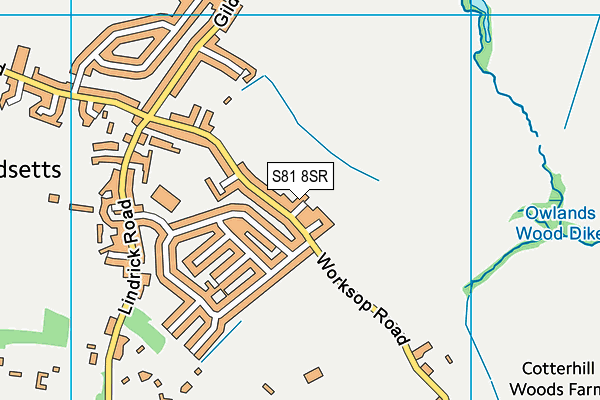 S81 8SR map - OS VectorMap District (Ordnance Survey)