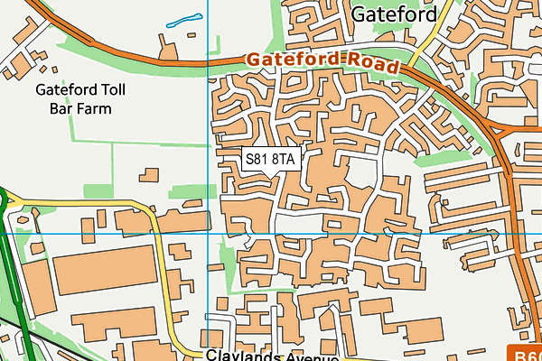 S81 8TA map - OS VectorMap District (Ordnance Survey)