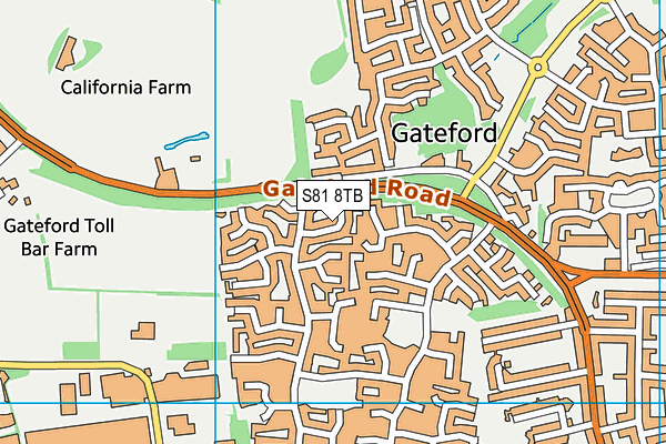 S81 8TB map - OS VectorMap District (Ordnance Survey)