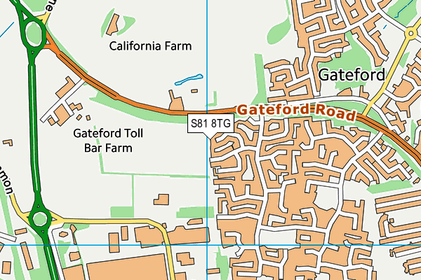 S81 8TG map - OS VectorMap District (Ordnance Survey)