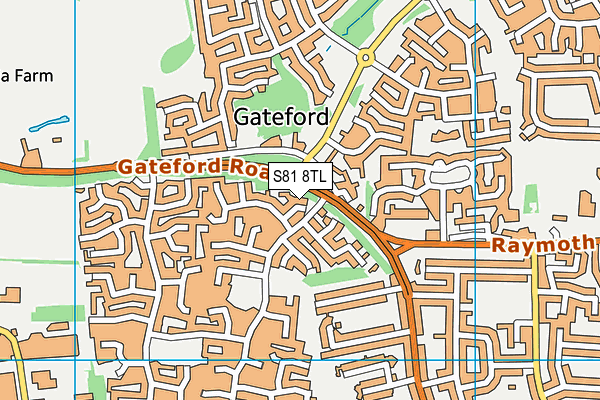 S81 8TL map - OS VectorMap District (Ordnance Survey)