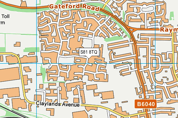 S81 8TQ map - OS VectorMap District (Ordnance Survey)