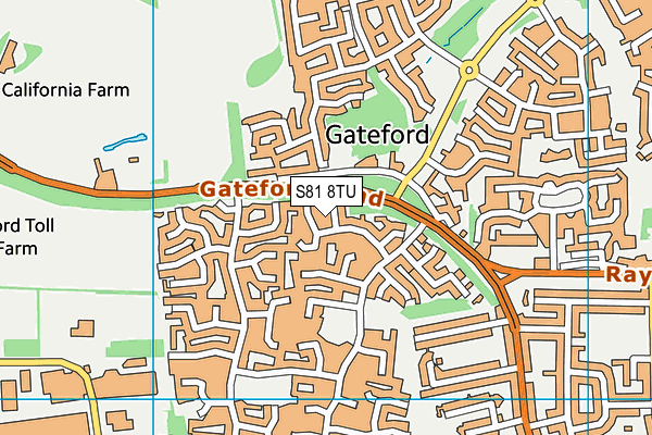 S81 8TU map - OS VectorMap District (Ordnance Survey)