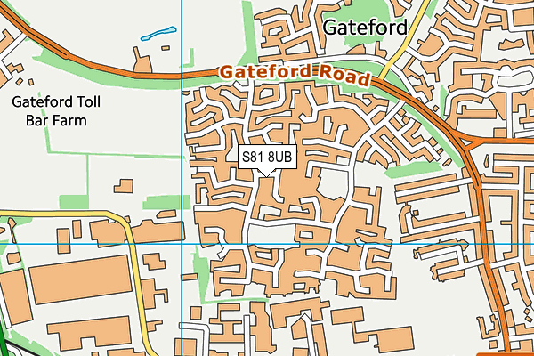 S81 8UB map - OS VectorMap District (Ordnance Survey)