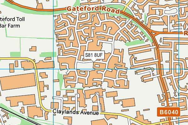 S81 8UF map - OS VectorMap District (Ordnance Survey)