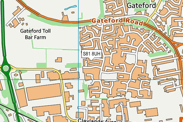 S81 8UH map - OS VectorMap District (Ordnance Survey)