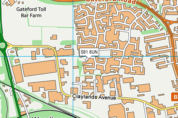 S81 8UN map - OS VectorMap District (Ordnance Survey)