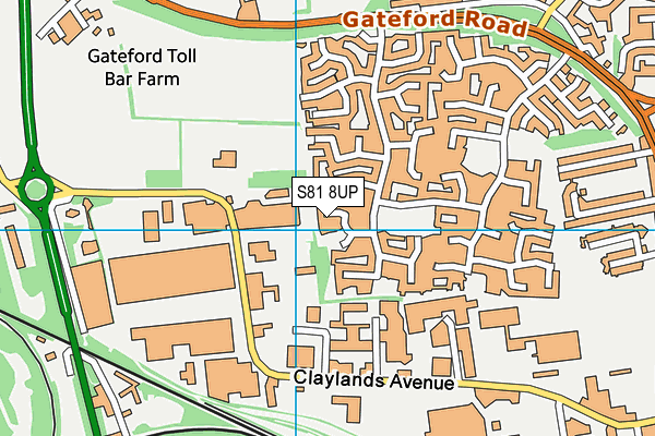 S81 8UP map - OS VectorMap District (Ordnance Survey)