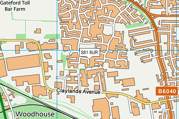 S81 8UR map - OS VectorMap District (Ordnance Survey)