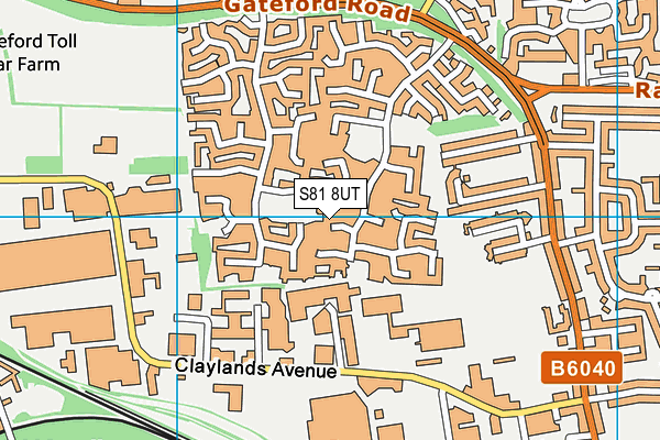 S81 8UT map - OS VectorMap District (Ordnance Survey)