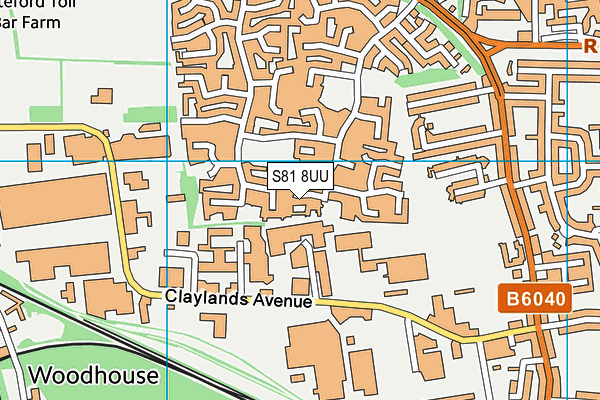 S81 8UU map - OS VectorMap District (Ordnance Survey)