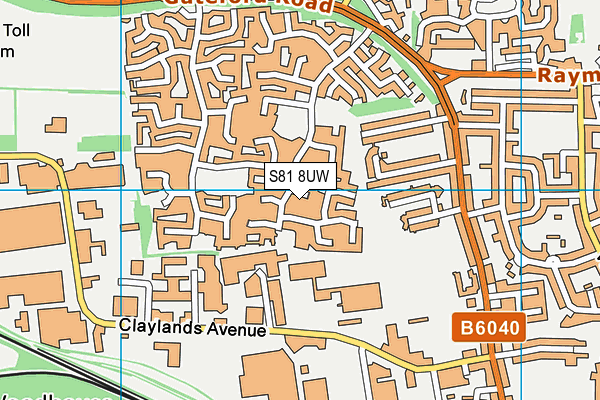 S81 8UW map - OS VectorMap District (Ordnance Survey)