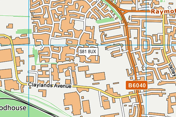 S81 8UX map - OS VectorMap District (Ordnance Survey)