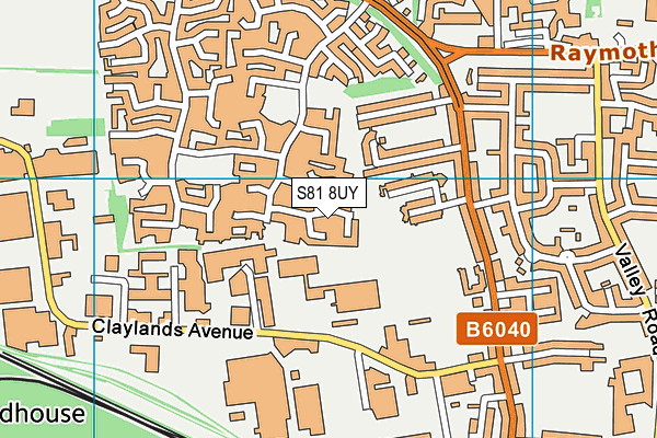 S81 8UY map - OS VectorMap District (Ordnance Survey)