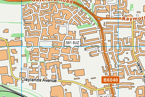 S81 8UZ map - OS VectorMap District (Ordnance Survey)