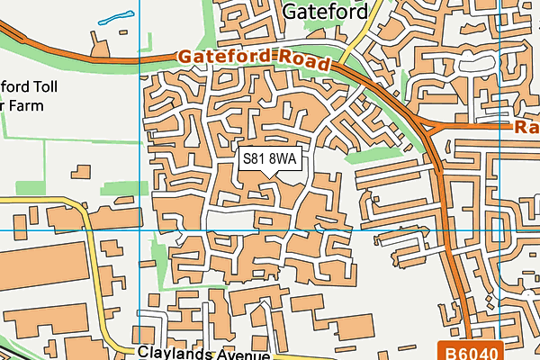 S81 8WA map - OS VectorMap District (Ordnance Survey)