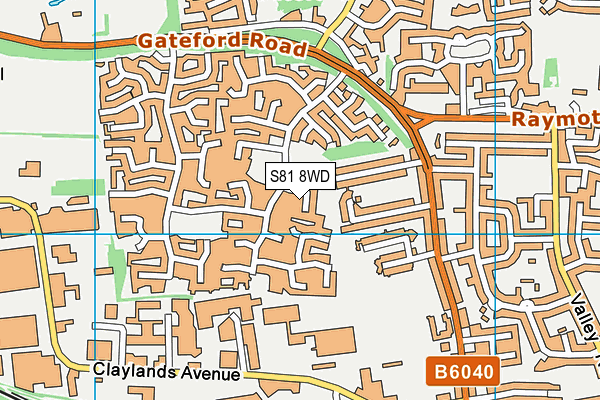 S81 8WD map - OS VectorMap District (Ordnance Survey)