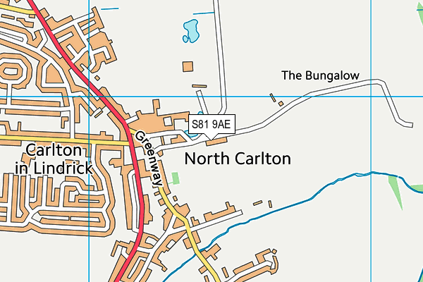 King Georges Field (Carlton In Lindrick) map (S81 9AE) - OS VectorMap District (Ordnance Survey)