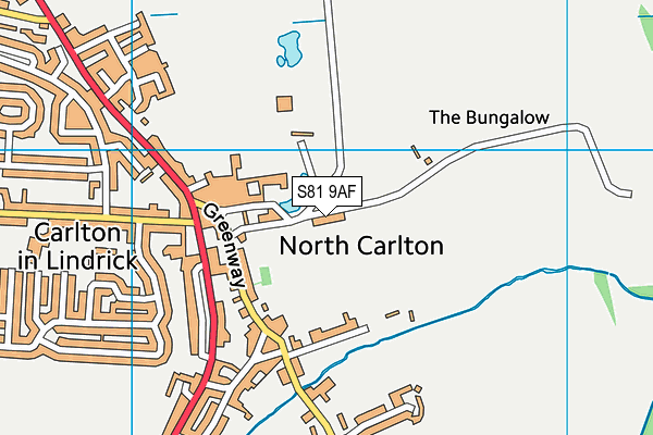 S81 9AF map - OS VectorMap District (Ordnance Survey)