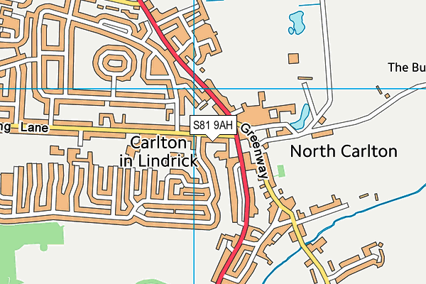 S81 9AH map - OS VectorMap District (Ordnance Survey)