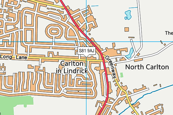 S81 9AJ map - OS VectorMap District (Ordnance Survey)